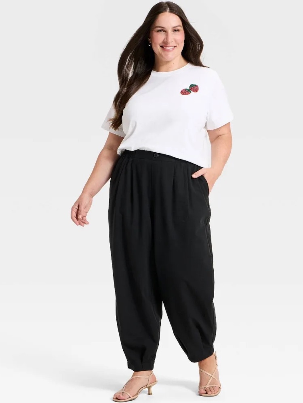 NWT A New Day Black Balloon Leg Pleat Front Joggers Pants Women’s Plus Size XXL
